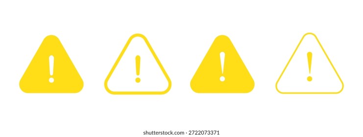 Precaución iconos vectoriales. Iconos de advertencia. Señal de alarma de precaución establecida. Señales de peligro. Iconos de atención de advertencia