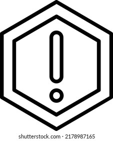 Caution Vector Line Icon Design