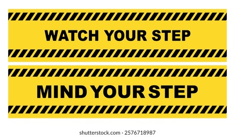 Caution vector sign. Watch your step sign