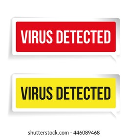 Caution Virus Detected. Security concept sign