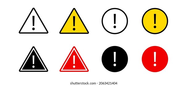 Caution warning and attention signs set. Exclamation marks vector set