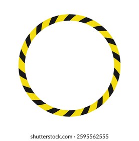 Caution warning circle frame vector illustration on isolated background