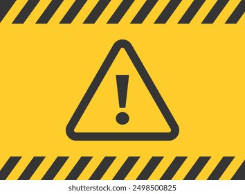 Caution, warning icon in flat style. Stop vector illustration on isolated background. Do not enter sign business concept.