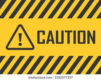 Caution, warning icon in flat style. Stop vector illustration on isolated background. Do not enter sign business concept.