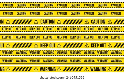 Caution, warning, no trespassing tape decoration vector illustration