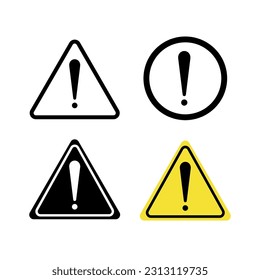 caution warning set isolated on white color background. illustration vector