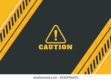 Caution Warning Sign background in horizontal frame