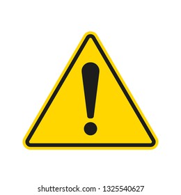 Caution Warning Sign With Exclamation Mark. Alert, Danger, Hazard, Attention And Error Symbol. Yellow Road Sign. Triangle Shape. Vector Illustration.