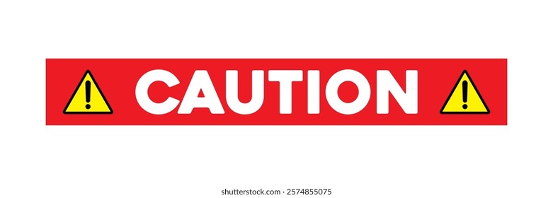 Caution warning sign with exlamation marks on the sides