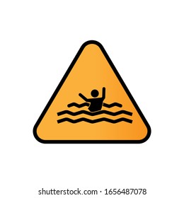 caution warning sign sinking orange and black