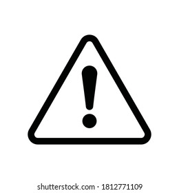 Caution Warning Sign Sticker. Black outline danger sign, warning sign, attention sign. Editable vector stroke