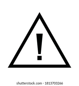 Caution Warning Sign Sticker. Black outline danger sign, warning sign, attention sign. Editable vector stroke