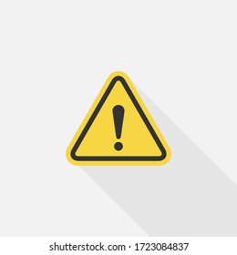 Caution Warning sign sticker, Danger sign, Vector design of flat icon on isolated background.