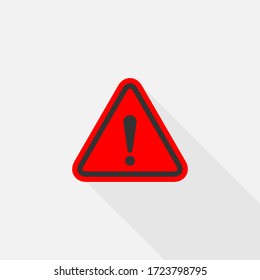 Caution Warning Sign Sticker, Danger Sign, Vector Design Of Flat Icon On Isolated Background.