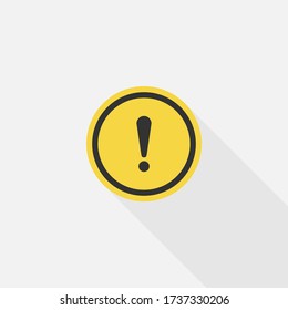 Vorsicht Warnschild Aufkleber, Gefahrenschild, Vector-Design von flachen Ikone auf isoliertem Hintergrund.