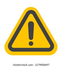 Caution warning sign sticker. Flat Hazard warning vector illustration
