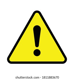 Caution warning sign sticker. Yellow color danger sign, warning sign, attention sign. Editable vector stroke