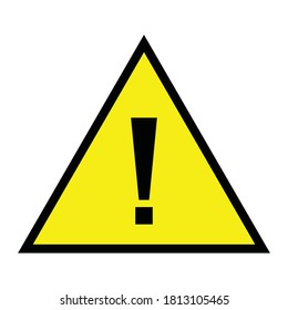 Caution warning sign sticker. Yellow color danger sign, warning sign, attention sign. Editable vector stroke