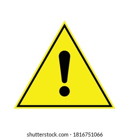 Caution Warning Sign Sticker. Yellow color danger sign, warning sign, attention sign. Editable vector stroke