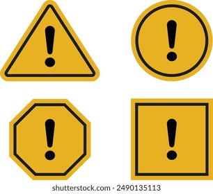 Caution warning sign vector , exclamation danger sign