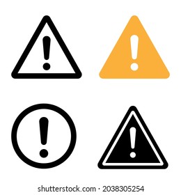 Caution warning signs. Exclamation danger sign. Warnings, attention sumbol. Triangle warning flat style - stock vector.