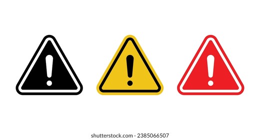 Caution warning signs set. Attention sign with exclamation mark icon