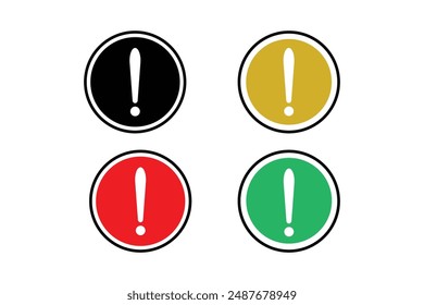 Caution warning signs set . attention vector icon ,red,  yellow, red and black fatal error message element, exclamation mark of warning attention icon.