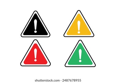 Achtung Warnschilder gesetzt. Achtung Vektorgrafik Symbol ,Rot, Gelb, Rot und Schwarz Tödliche Fehlermeldung Element, Ausrufezeichen Warnhinweis Symbol.