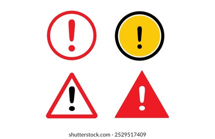 Caution  warning  signs  set  
 eps  