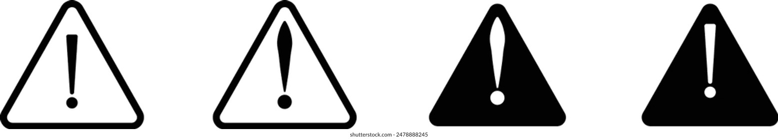 Caution warning signs set. Exclamation marks