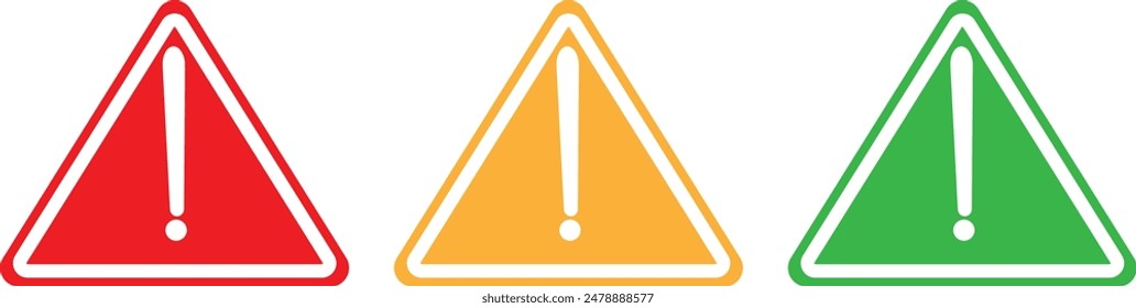 Señales de advertencia de precaución definidas. Signos de exclamación