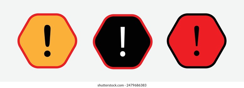 Caution warning signs set. Exclamation marks. Warning symbol. Eps 10.