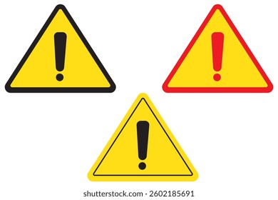 Caution warning signs set. Exclamation marks. EPS 10.