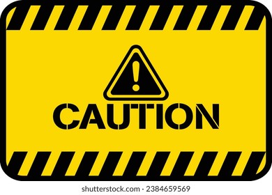 Caution warning signs. Triangle yellow caution sign icon