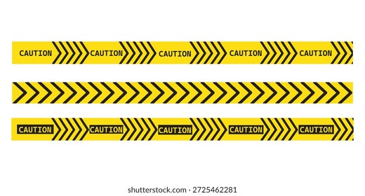 Cuidado, fita de aviso nas cores amarela e preta, fitas de aviso em um plano de fundo transparente.