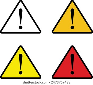 Caution warning triangle sign vector , exclamation danger sign