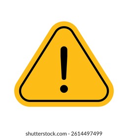 Caution Warning Vector Sign with Triangle on White Background. Alarm, Exclamation Mark, Attention Icon Flat Design.