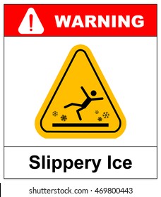 Caution watch for ice vector sign background