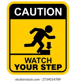 Caution, watch your step, sign vector