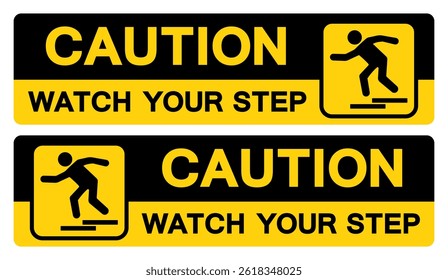 Caution Watch Your Step Symbol Sign, Vector Illustration, Isolated On White Background Label .EPS10