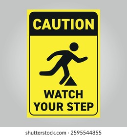 caution watch your step vector sign