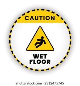 Caution wet floor banner vector,illustration deign. Sign of warning wet floor be carefully.