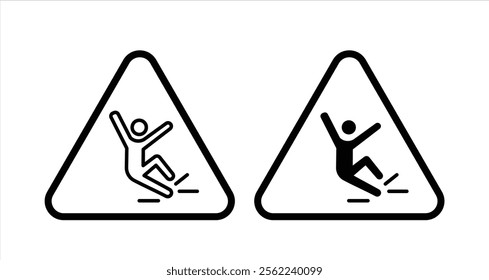 Caution wet floor Icon collection in filled and stroke style.