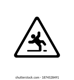 caution wet floor icon of glyph style vector illustration design