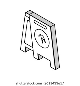 caution wet floor isometric icon vector. caution wet floor sign. isolated symbol illustration