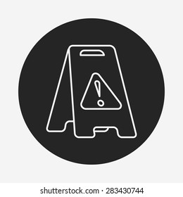 caution wet floor line icon