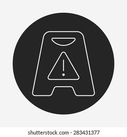 caution wet floor line icon