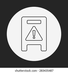 caution wet floor line icon