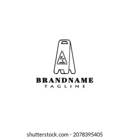 diseño de icono del logotipo del suelo húmedo de precaución