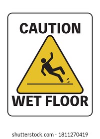 Caution Wet Floor Notice Sign Vector Stock Vector (Royalty Free ...